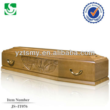 gorgeous carving for italian coffin with golden metal handles